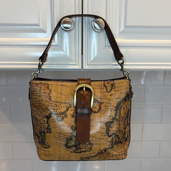 Patricia Nash Handbags - Patricia Nash Bag Purse Handbag Leather Vintage Irving Europe Map Shoulder Bag
